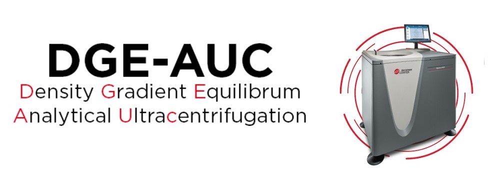 DGE_AUC Dichtheidsgradiënt Equilibrum Analytische Ultracentrifugatie